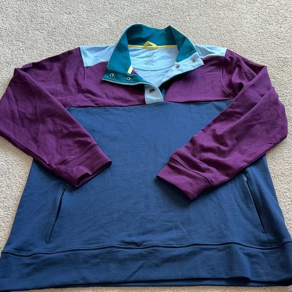 XL EUC Woolx Charlie Navy/Winter Bloom Sweatshirt - Picture 1 of 9